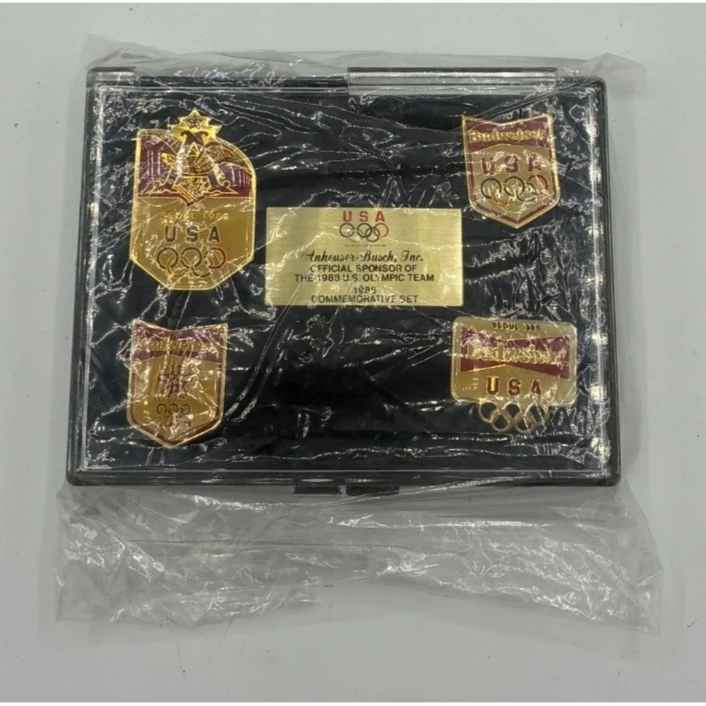 Budweiser Anheuser-Busch 1988 US Olympic Team Pin Set Sealed 4pc
